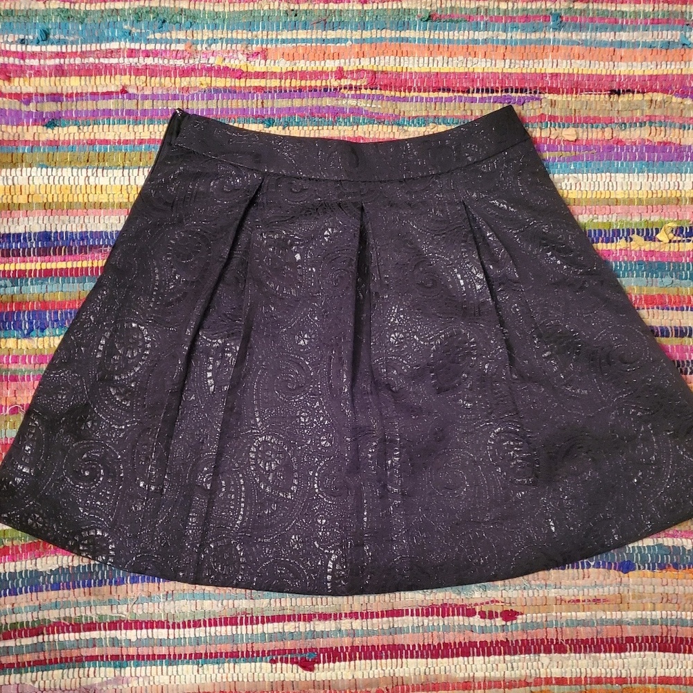 Banana Republic Black Paisley Short Skirt